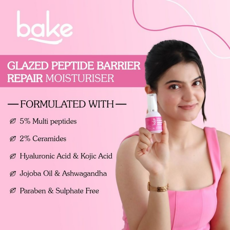 Bake Super Glow+ Glazed Peptide Barrier Repair Moisturizer | Swadesiicart