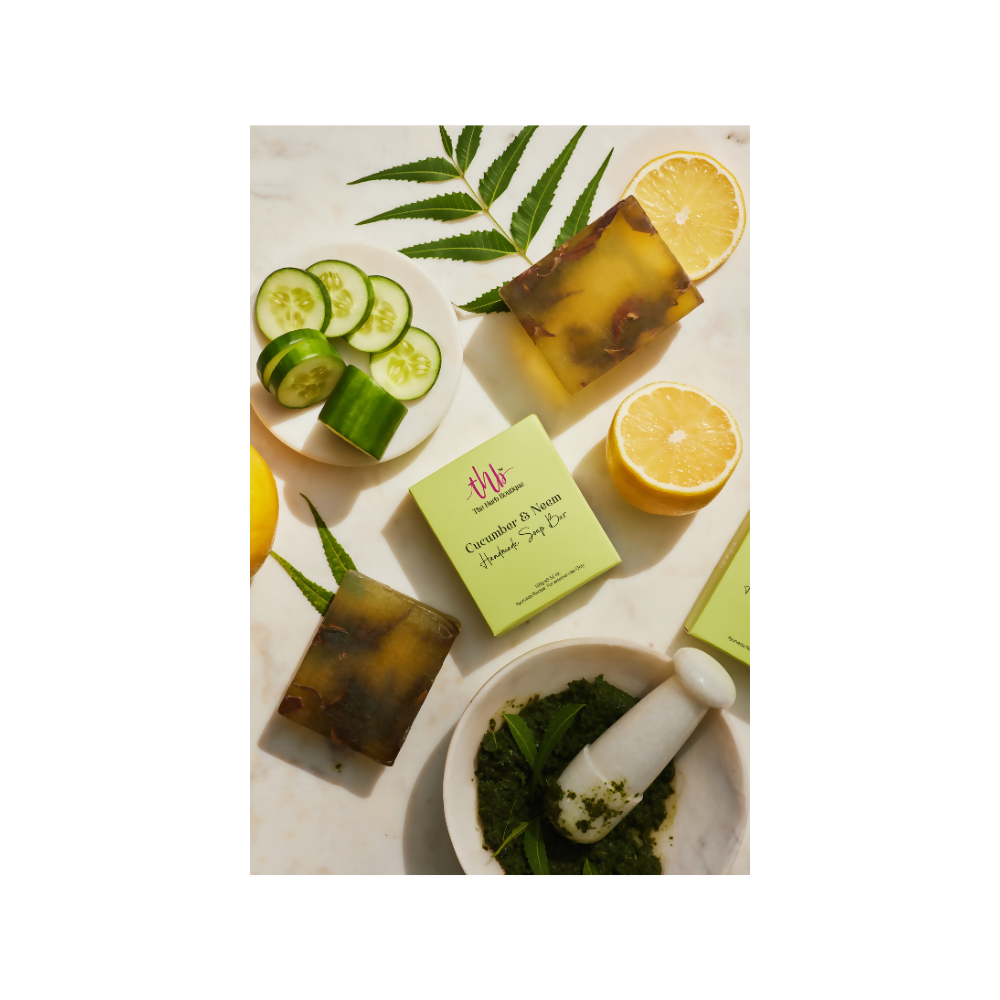 The Herb Boutique Cucumber And Neem Glycerine Soap Bar - Swadesiicart