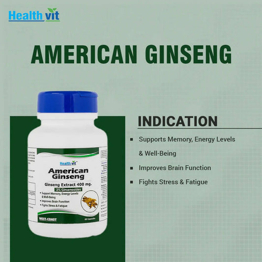 Healthvit American Ginseng Capsules - Swadesiicart