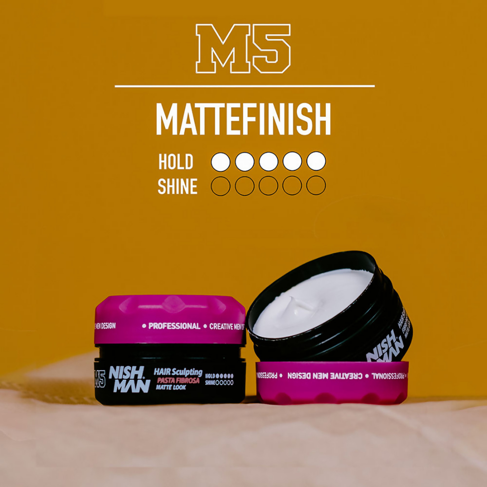 NishMan M5 Fibre Hair Sculpting Matte Wax – Strong Hold Hair Styling