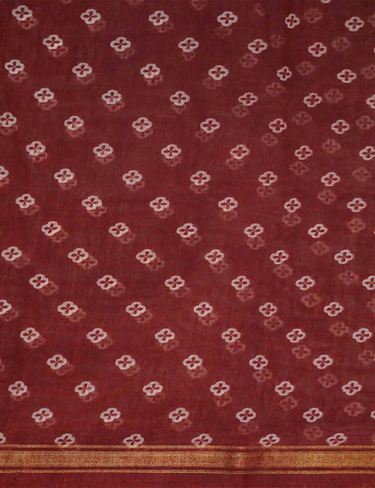 Shades Of Peppy Red Floral Design Semi Chanderi Saree By Gayathri Reddy Designer Studio | Swadesiicart