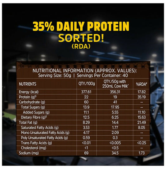 MuscleBlaze MB Fit 22g High Protein Oats - Dark Chocolate - Swadesiicart