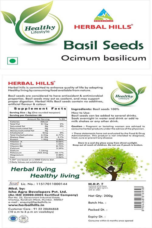 Herbal Hills Basil seeds Ocimum basilicum | Swadesiicart