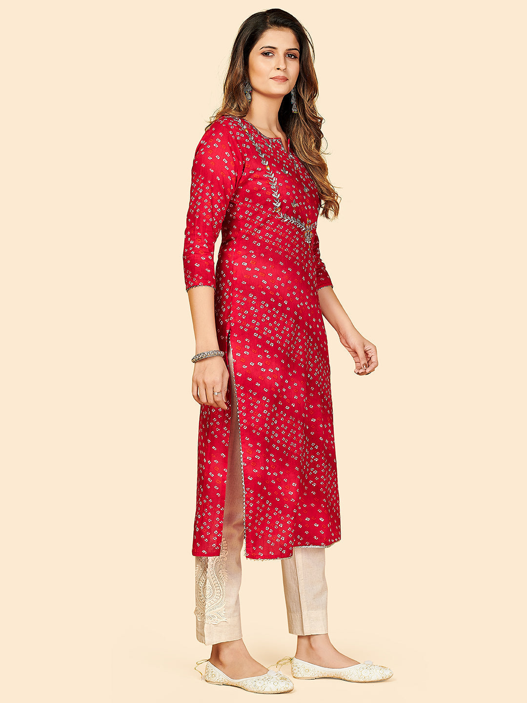 NOZ2TOZ Women Dark Pink Cotton Kurta (1pc) - Swadesiicart