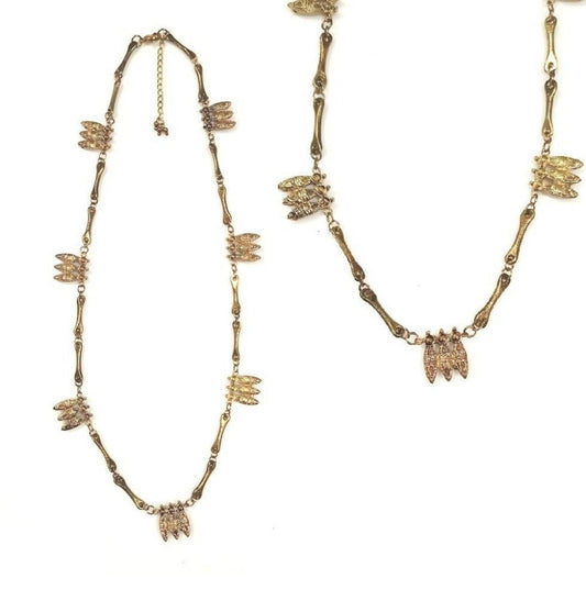 Bling Accessories Antique Brass Finish Metal Necklace | Swadesiicart