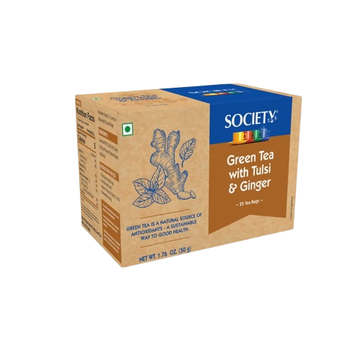 Society Green Tea With Tulsi & Ginger | Swadesiicart