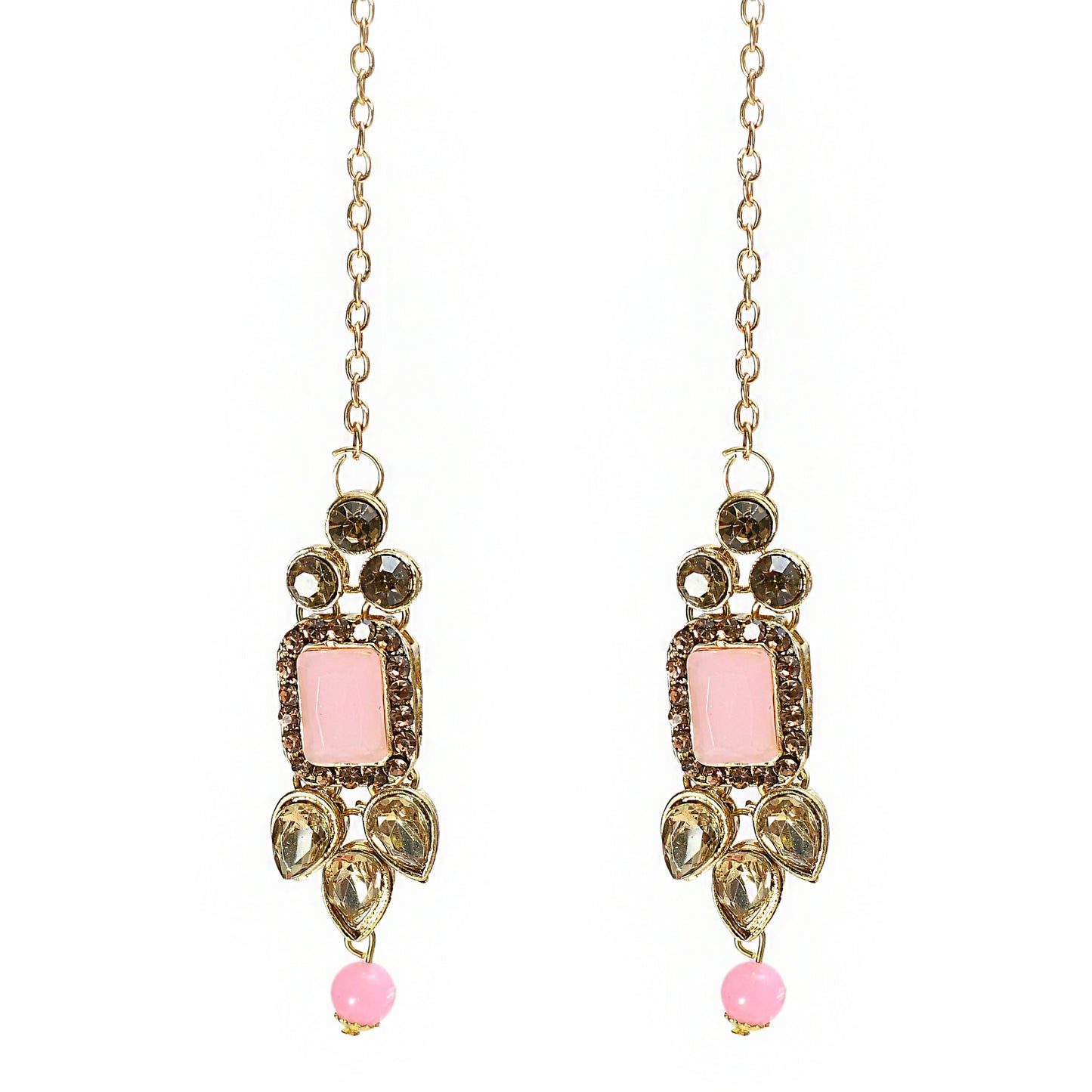 Mominos Fashion Johar Kamal Gold-Polished Brass Finish Kundan/Stone Choker For Women (Baby Pink) | Swadesiicart
