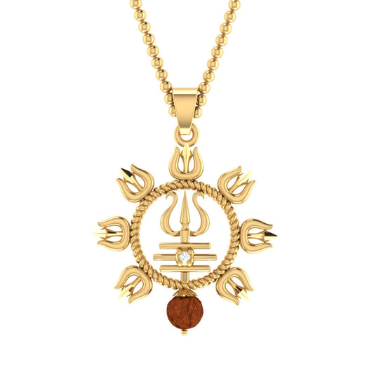 trueBrowns X Voylla Rudraksha Studded Trishul Rakhi-Pendant | Swadesiicart