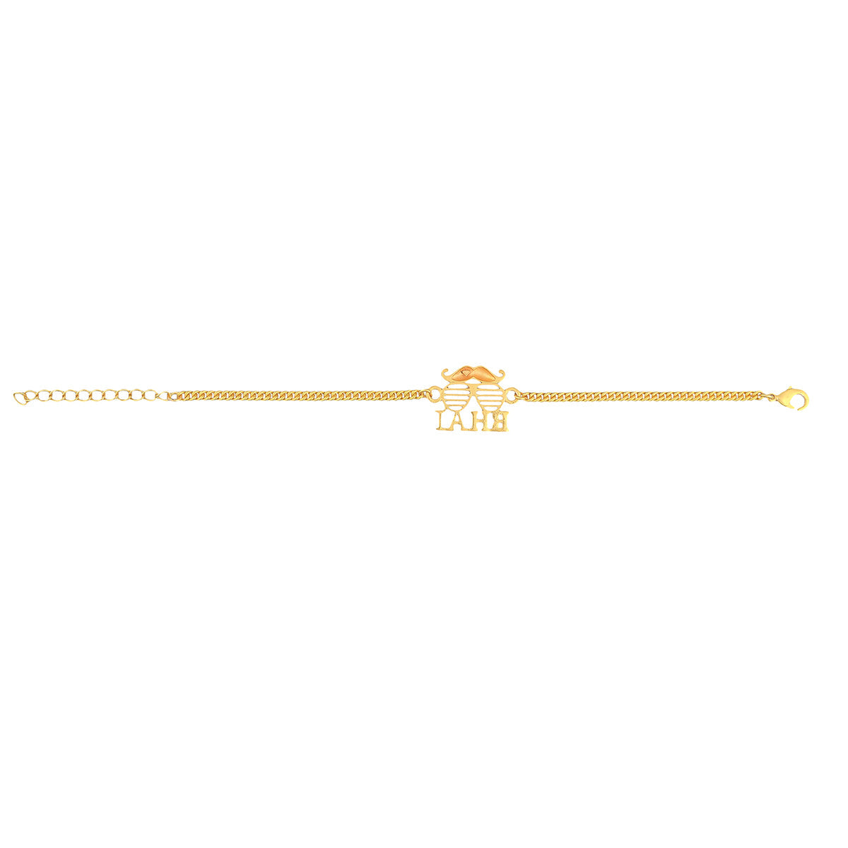 trueBrowns Bhai Gold Tone Bracelet Style Rakhi | Swadesiicart