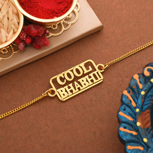 trueBrowns Stylish Gold-Polished Cool Bhabhi Bracelet Rakhi | Swadesiicart