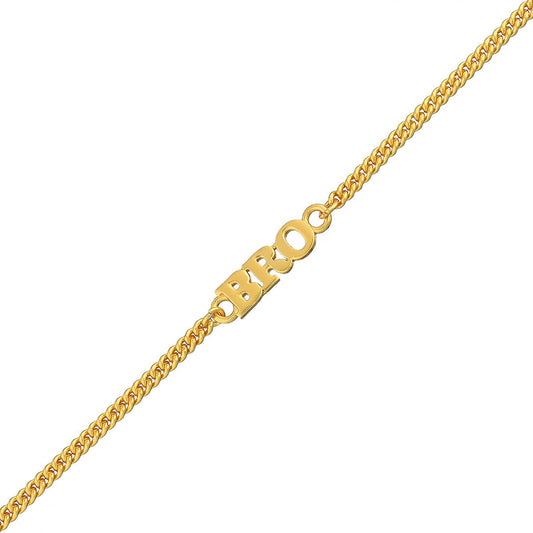 trueBrowns Gold Tone Fashionable BRO Rakhi | Swadesiicart