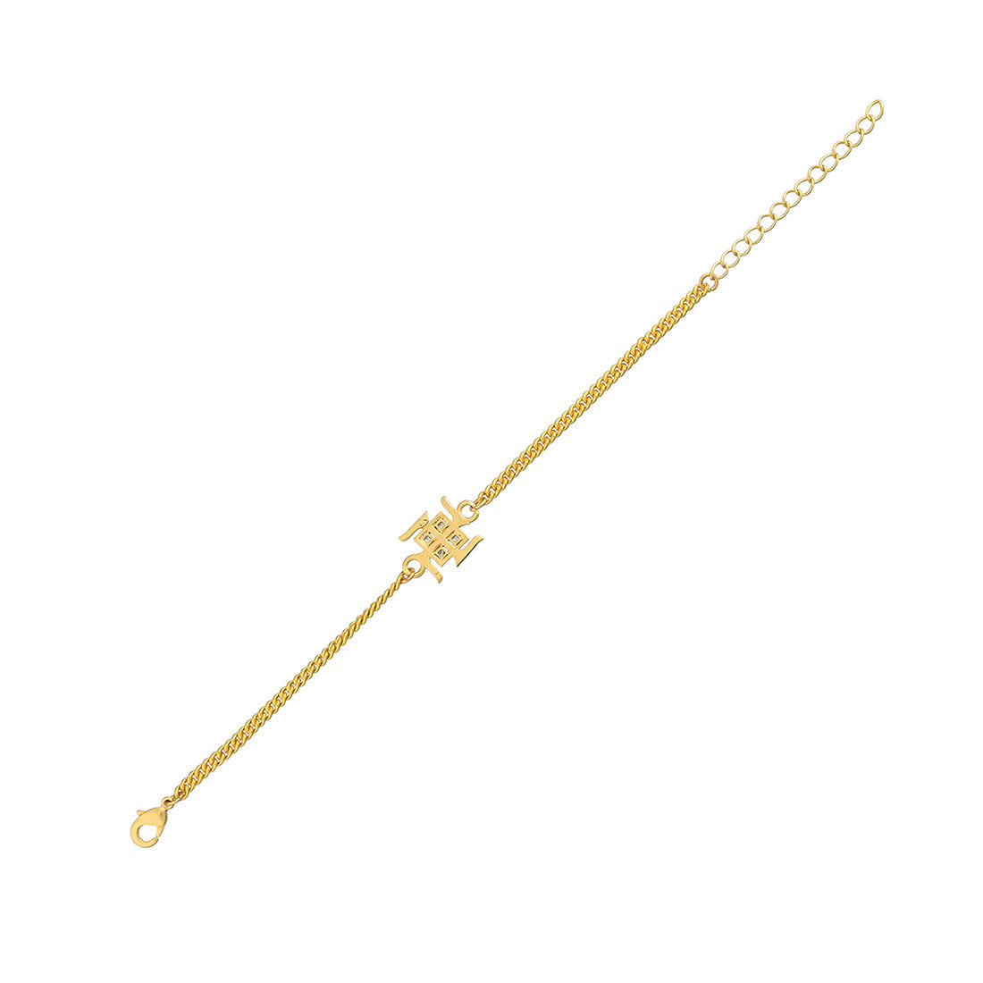 trueBrowns Auspicious Swastik Gold-Polished Bracelet Style Rakhi | Swadesiicart