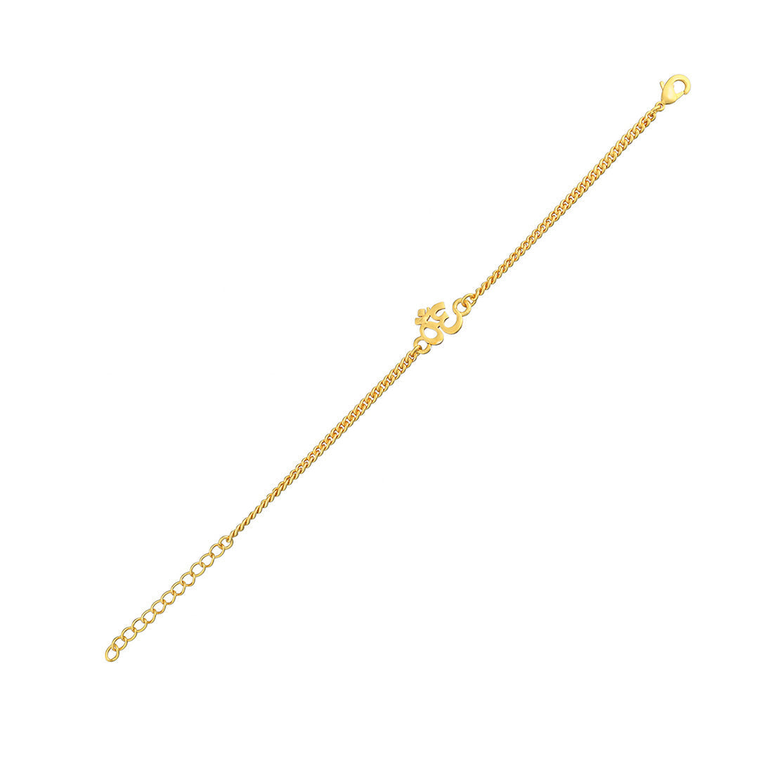 trueBrowns Auspicious Gold Tone Brass Om Bracelet Style Rakhi | Swadesiicart