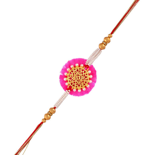 trueBrowns X Voylla Pearl And Gold Filigree Rakhi For Brother | Swadesiicart