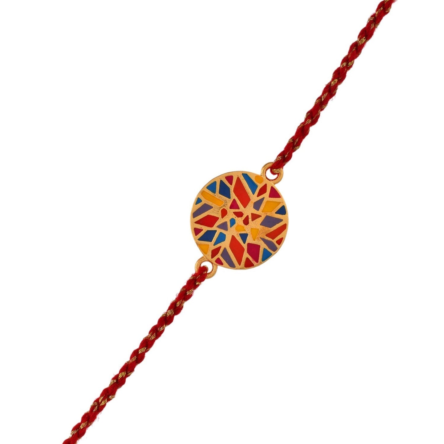 trueBrowns X Voylla Abstract Mosaic Multi-Color Enamel Rakhi For Brother | Swadesiicart