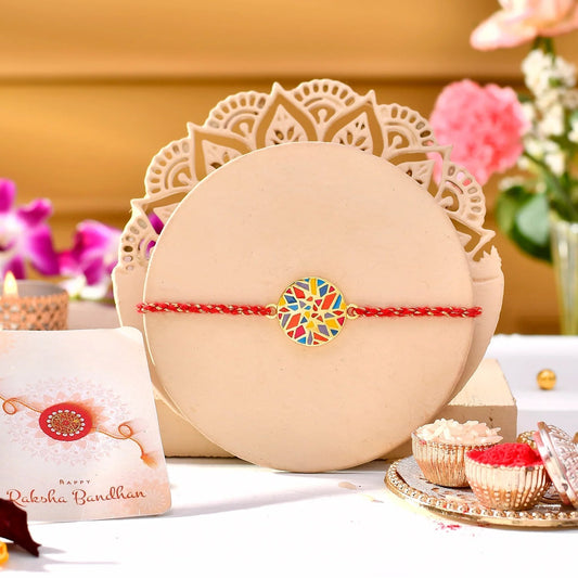 trueBrowns X Voylla Abstract Mosaic Multi-Color Enamel Rakhi For Brother | Swadesiicart