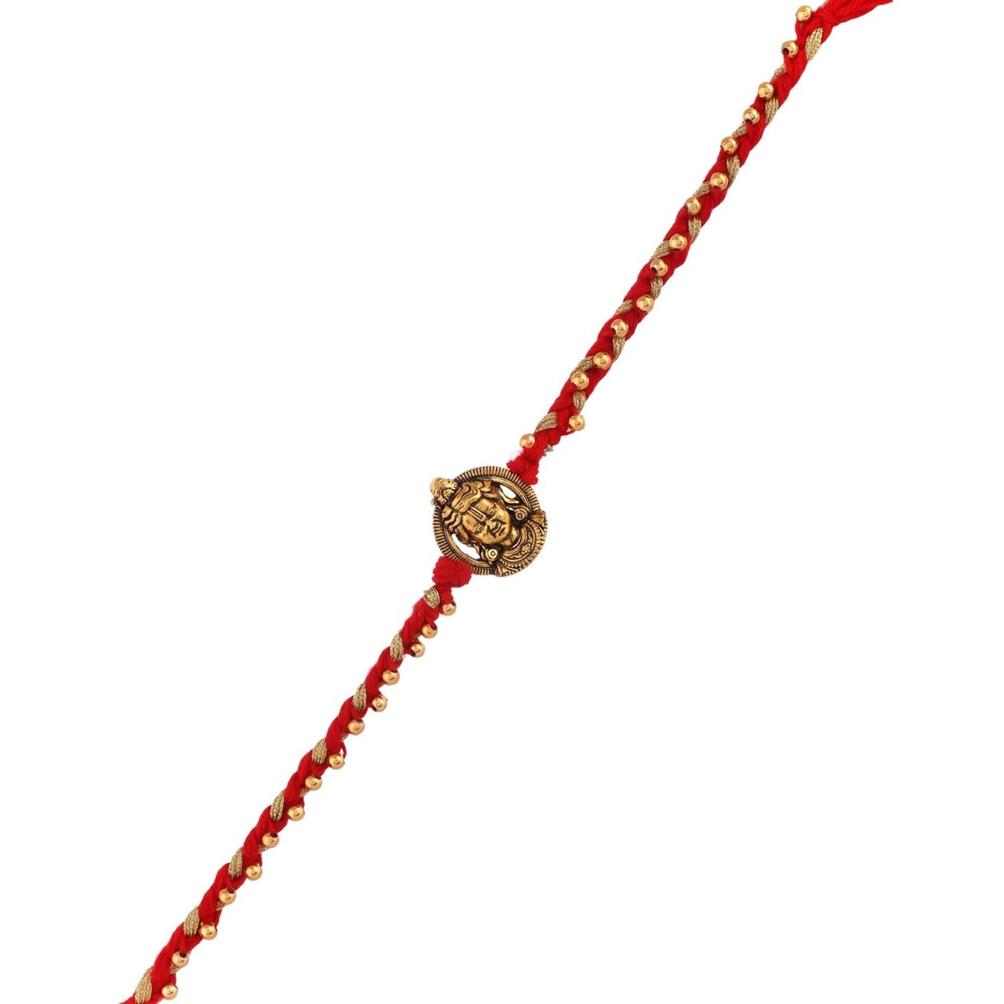 trueBrowns X Swadesiicart Ram Lalla Gold Oxidised Rakhi For Brother