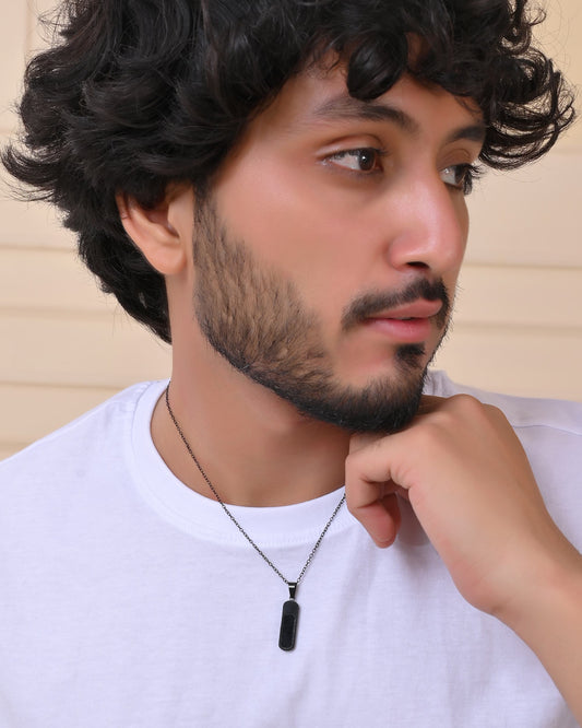 VOJ Men Stainless Steel Chain With Slab Pendant - Swadesiicart