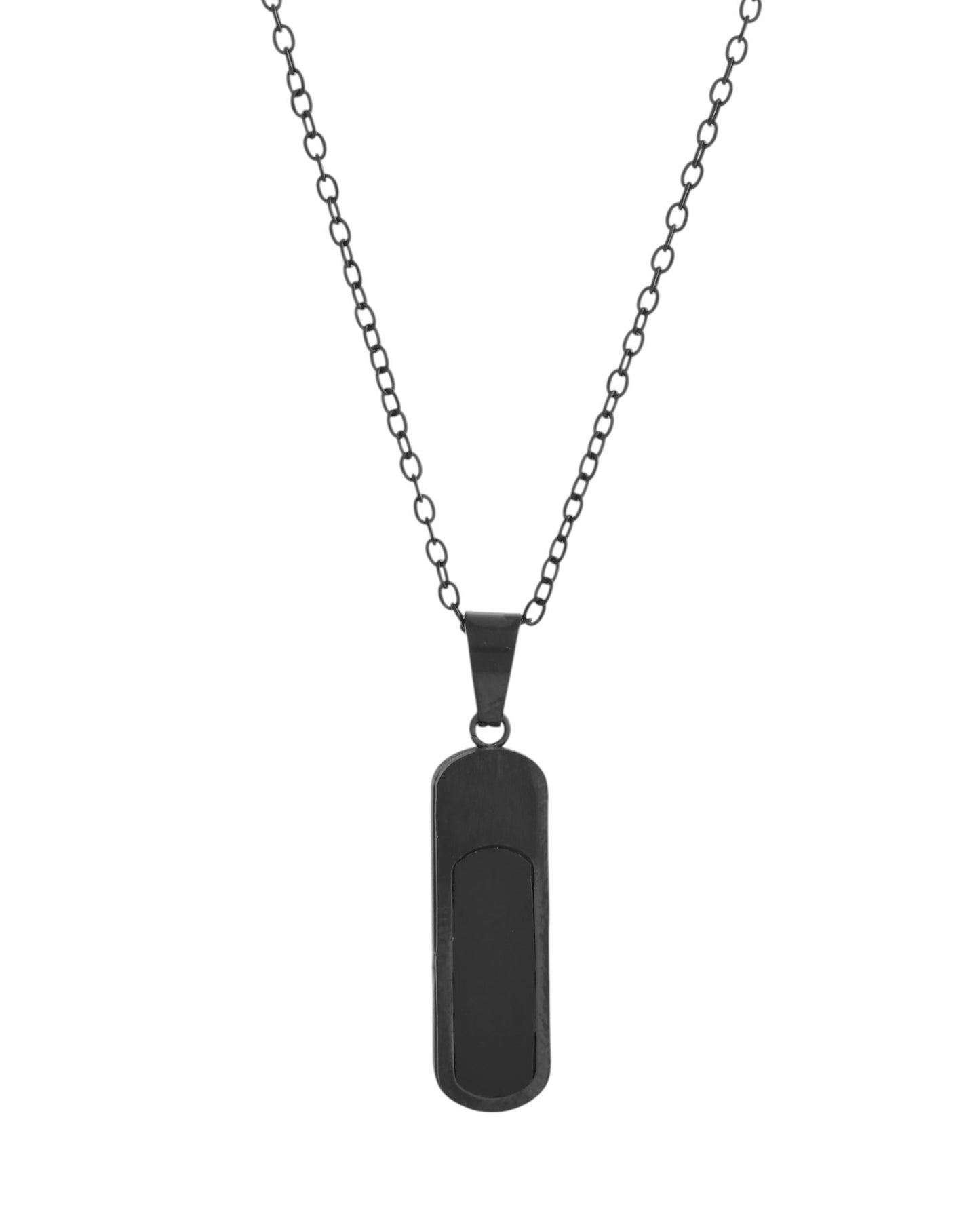 VOJ Men Stainless Steel Chain With Slab Pendant - Swadesiicart