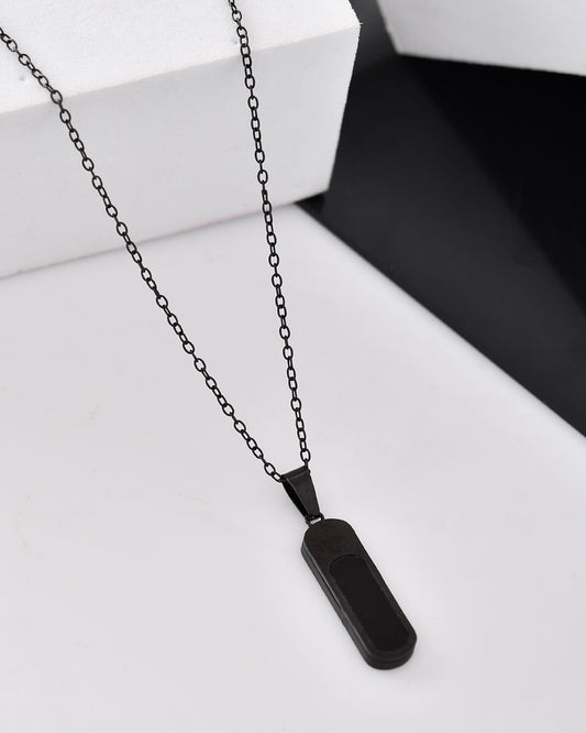 VOJ Men Stainless Steel Chain With Slab Pendant - Swadesiicart