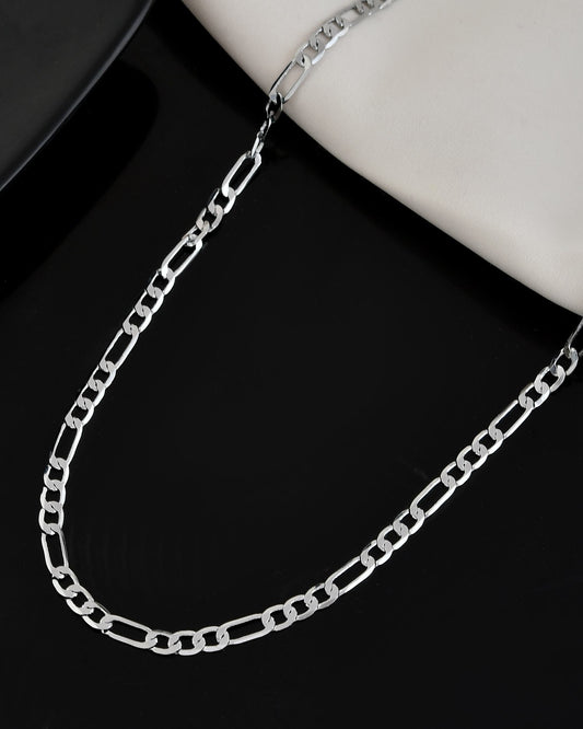 VOJ Men's Silver Plated Linked Chain - Swadesiicart