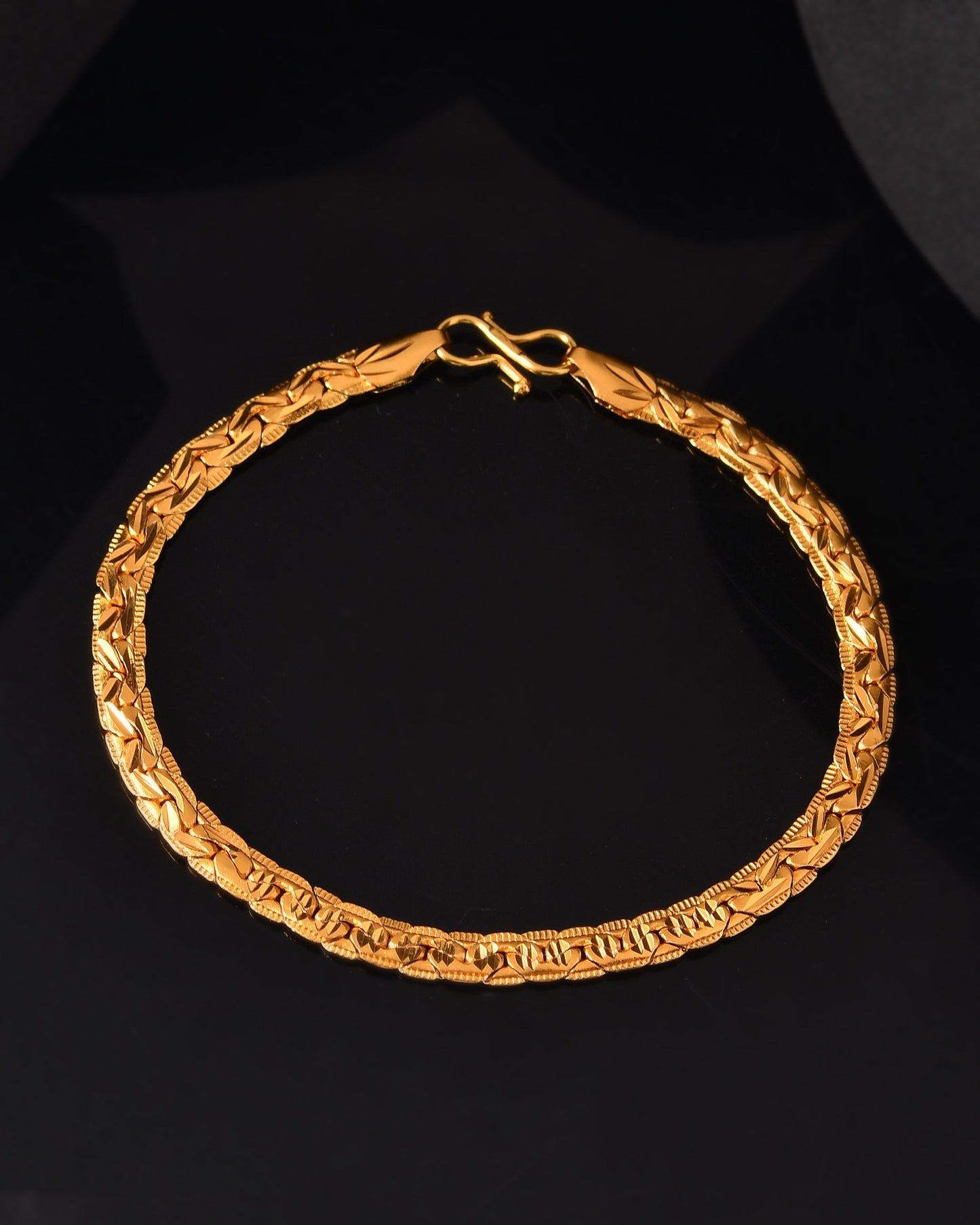 VOJ Gold Polished Designer Handcrafted Bracelet - Swadesiicart
