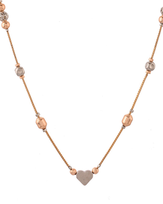 VOJ Stainless Steel Hand Crafted Rose Gold Polished Beaded Chain - Swadesiicart
