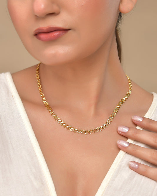VOJ Gold Polished Designer Stainless Steel Chain For Women - Swadesiicart