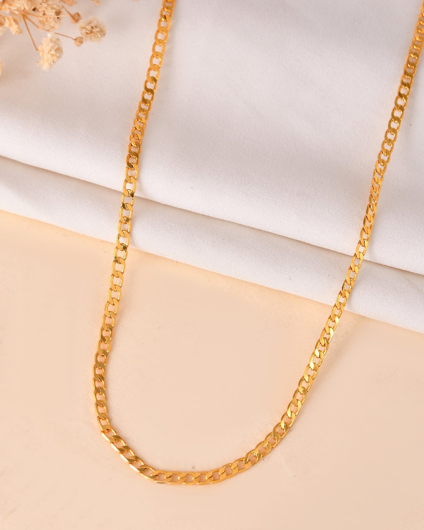 VOJ Stainless Steel Gold Polished Minimal Link Chain For Women - Swadesiicart
