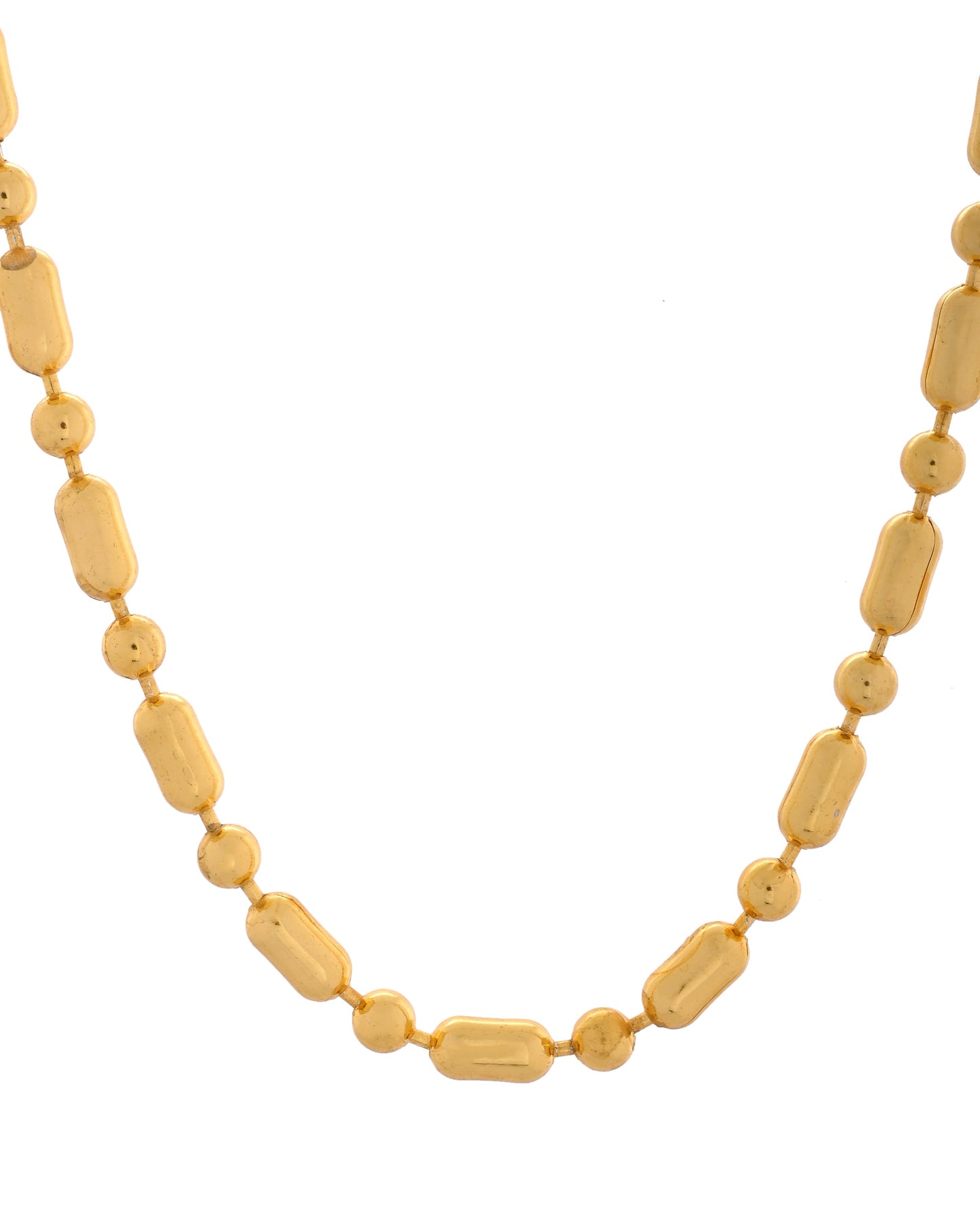VOJ Men Gold Polished Drop Studded Elegant Chain - Swadesiicart