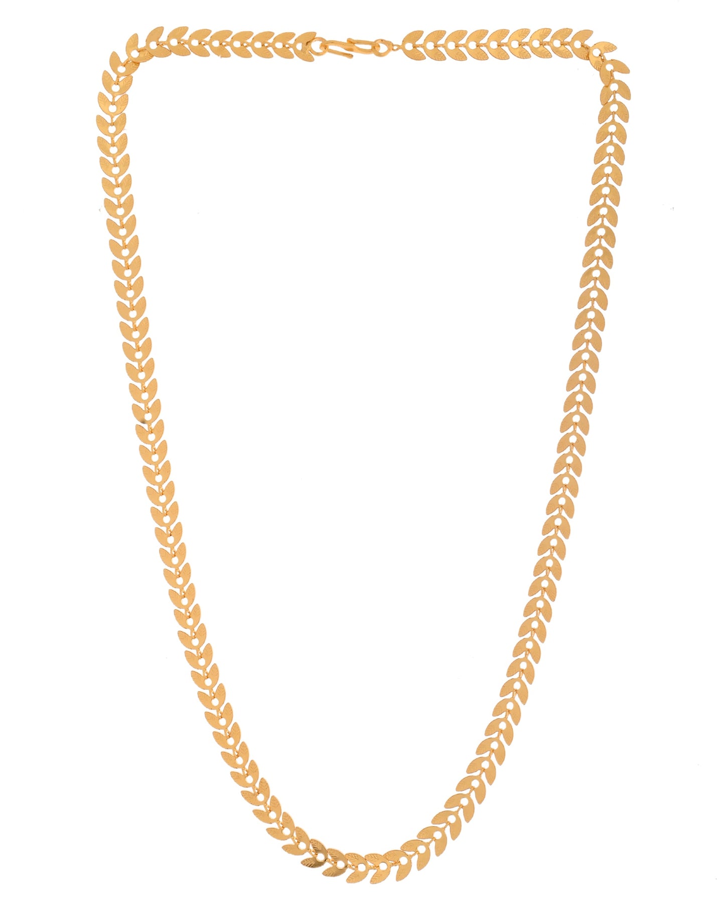 VOJ Gold Polished Filled Leaf Shaped Chain For Women - Swadesiicart