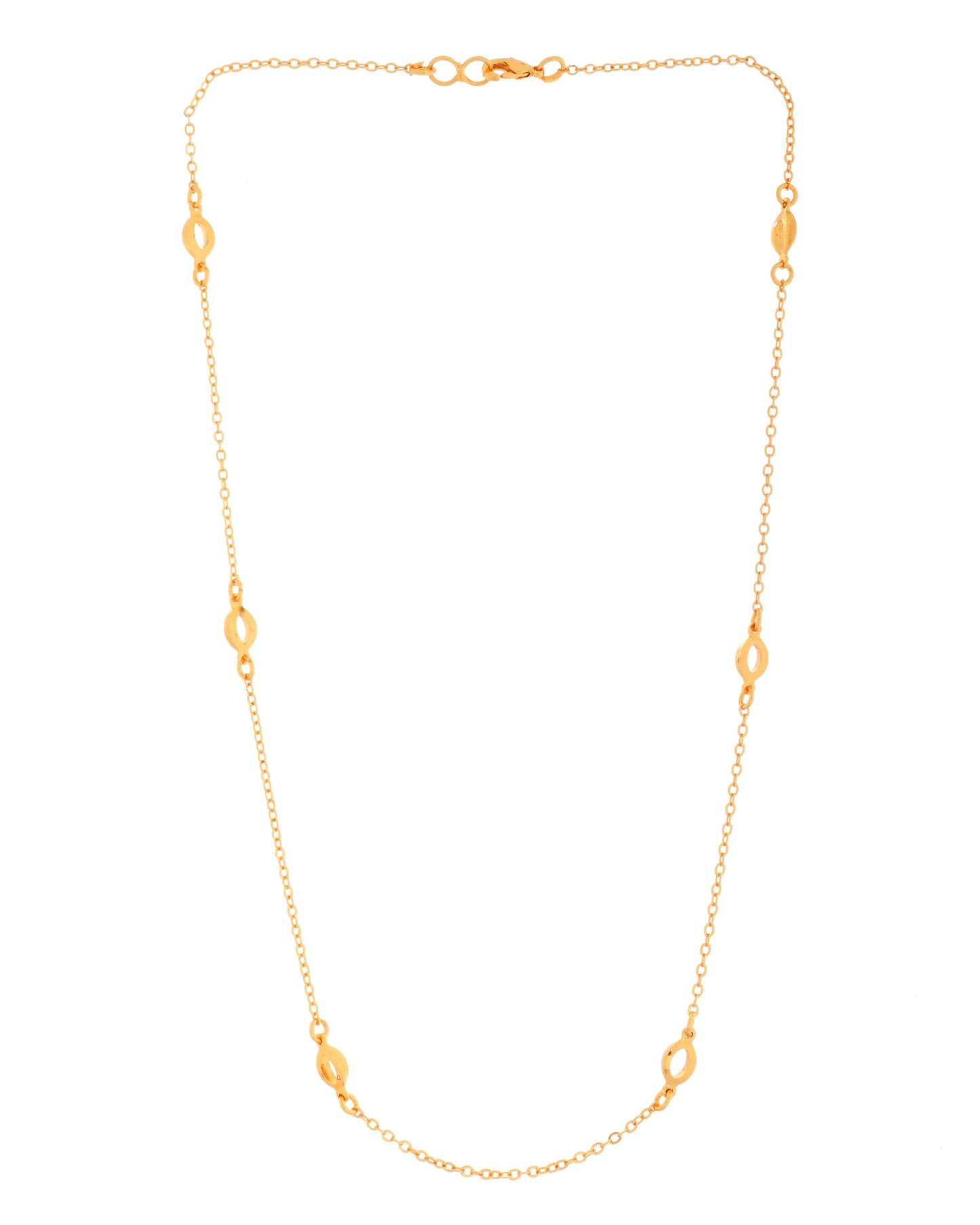VOJ Gold Polished Minimal Designer Chain For Women - Swadesiicart