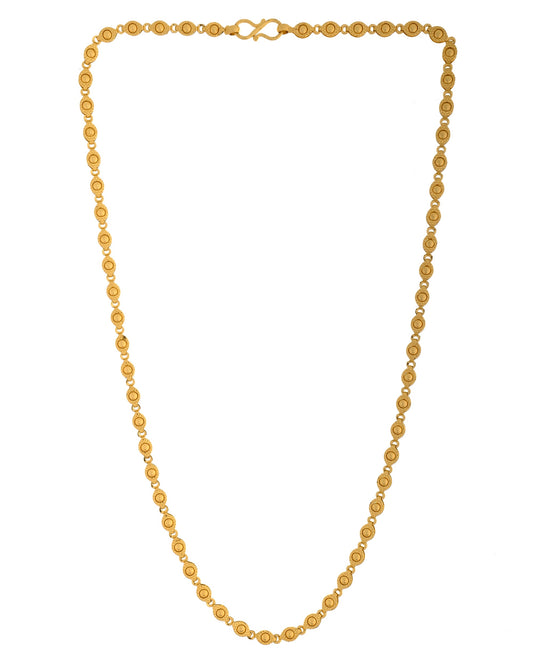 VOJ Gold Polished Oval Shaped Designer Chain For Women - Swadesiicart