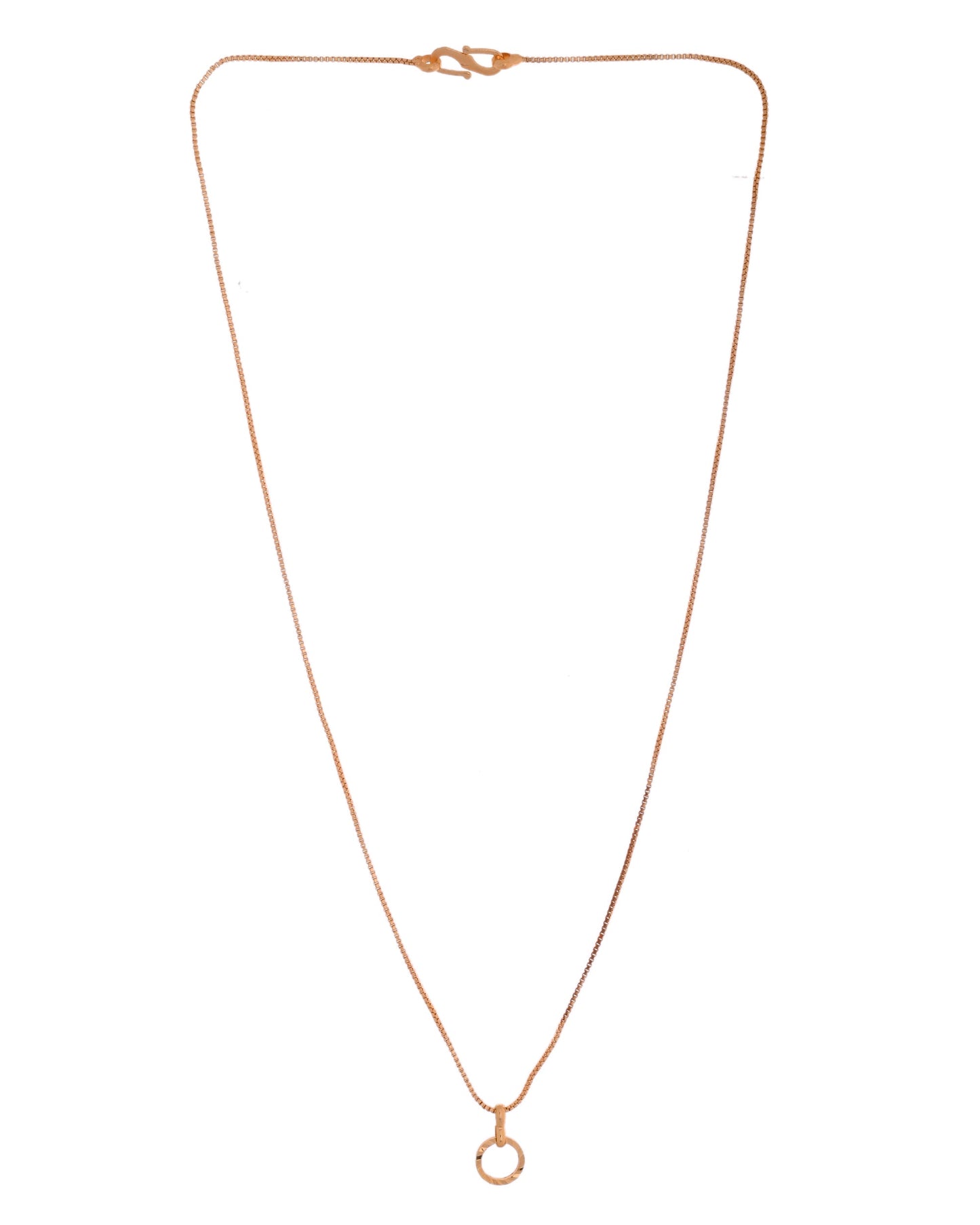VOJ Rose Gold Polished Chain With Small Circular Pendant - Swadesiicart