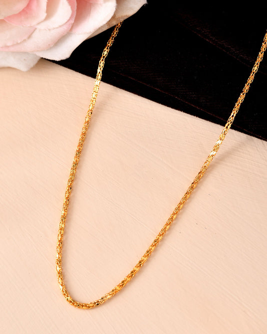 VOJ Women Gold Polished Stainless Steel Simple Chain - Swadesiicart