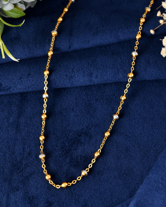 VOJ Stainless Steel Dual Toned Ball Chain For Women - Swadesiicart