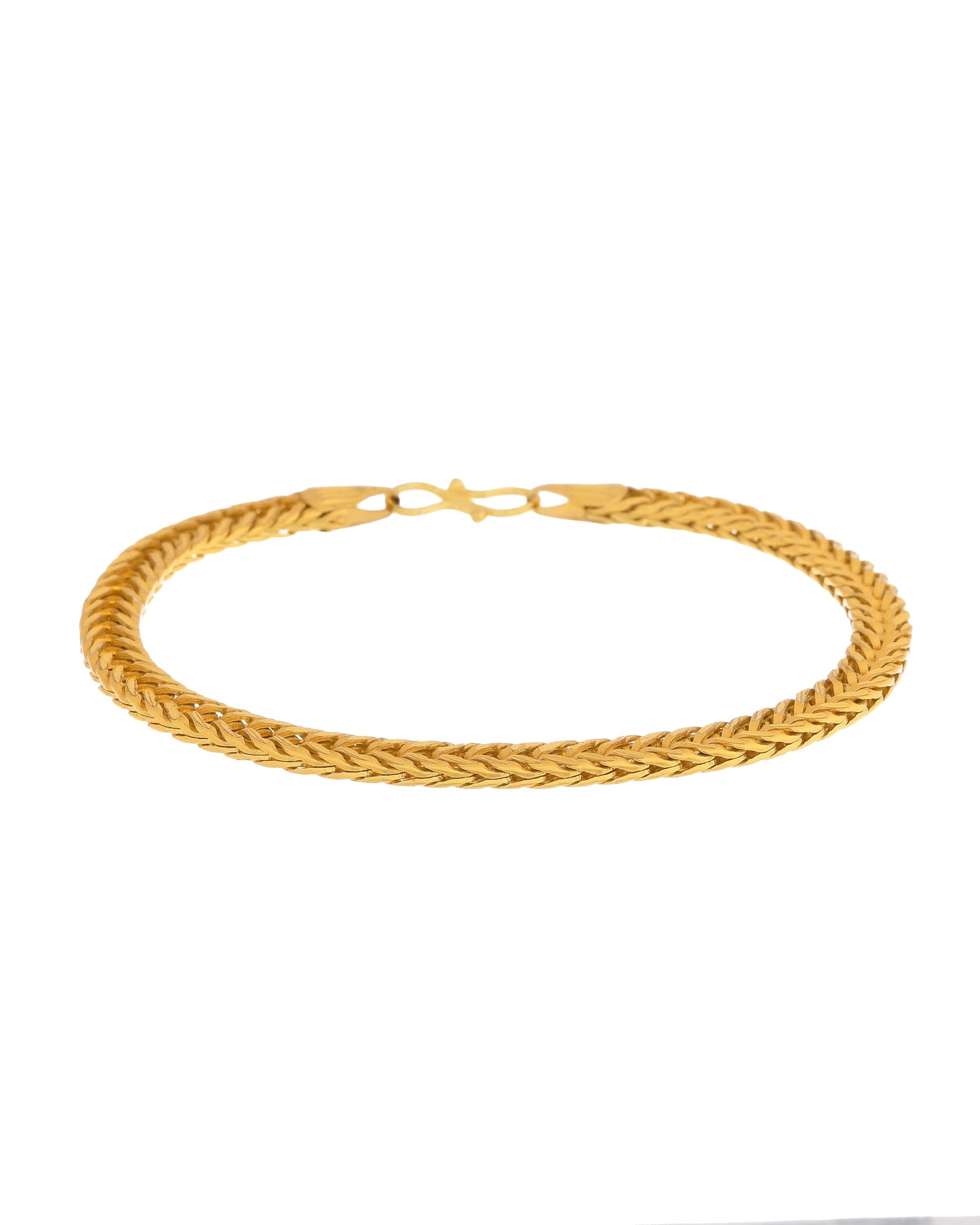 VOJ Men Gold Polished Stainless Steel Linked Bracelet - Swadesiicart
