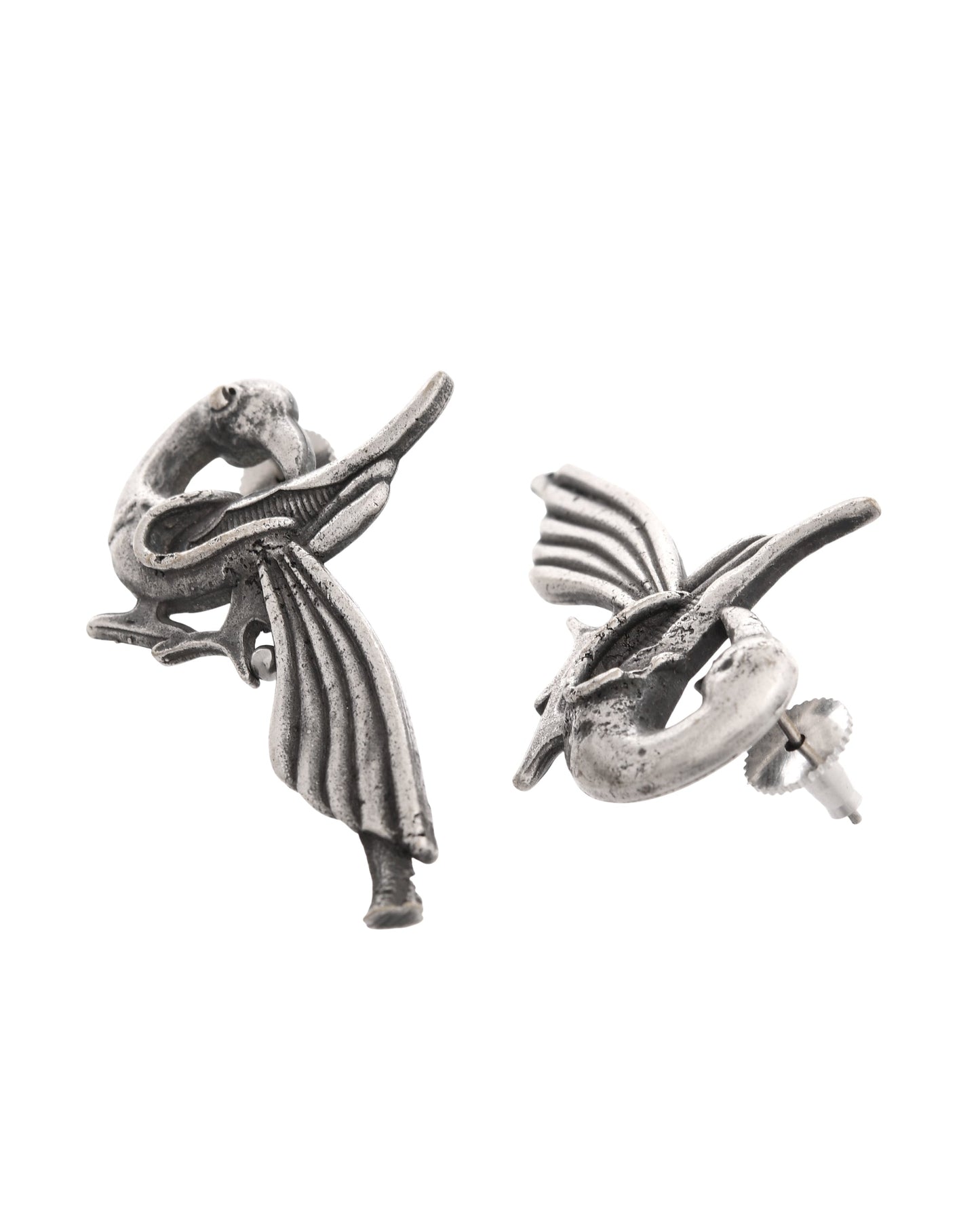 VOJ Silver Plated Bird Shaped Designer Studs Earrings - Swadesiicart
