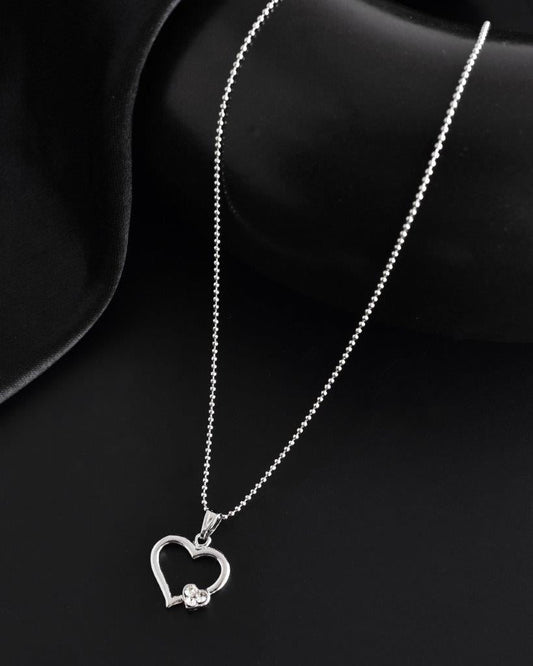 VOJ Silver Plated Heart Pandent Chain | Swadesiicart
