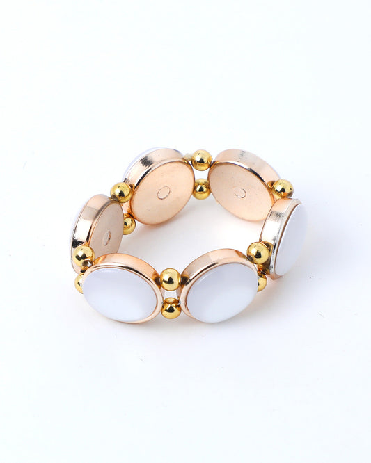 VOJ Gold-Polished With White Stone Studded Wraparound Bracelet - Swadesiicart