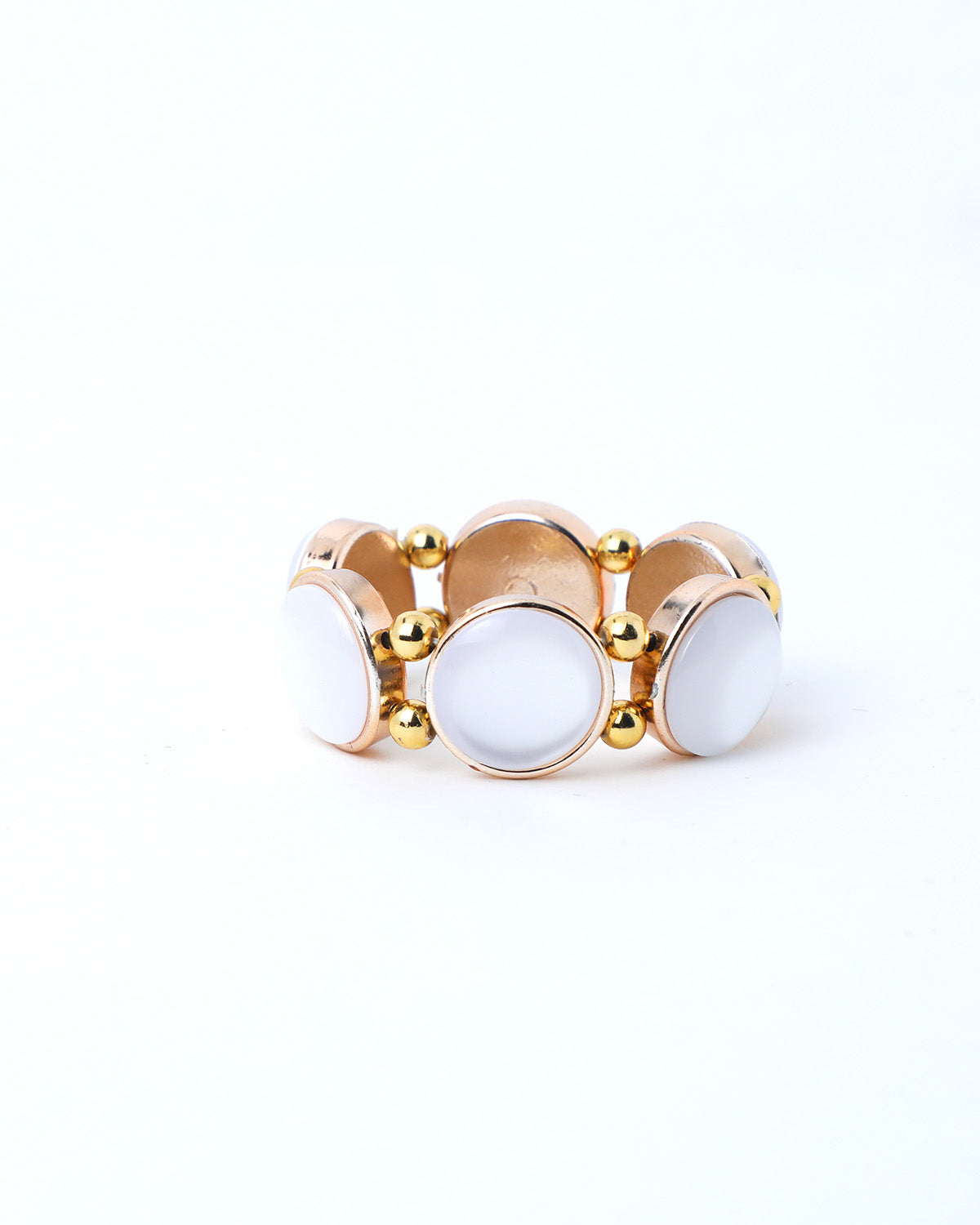VOJ Gold-Polished With White Stone Studded Wraparound Bracelet - Swadesiicart