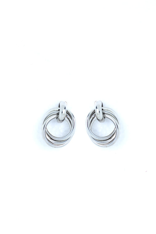 VOJ Silver Plated Circluar Studs Earring