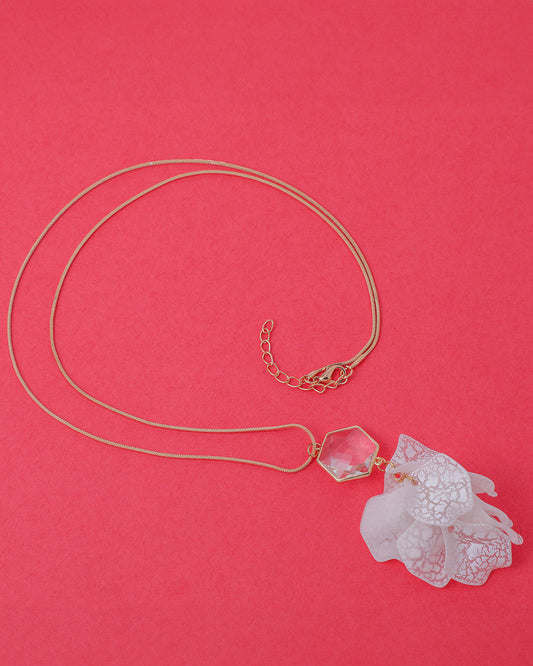 VOJ White Feather Styled Necklace | Swadesiicart