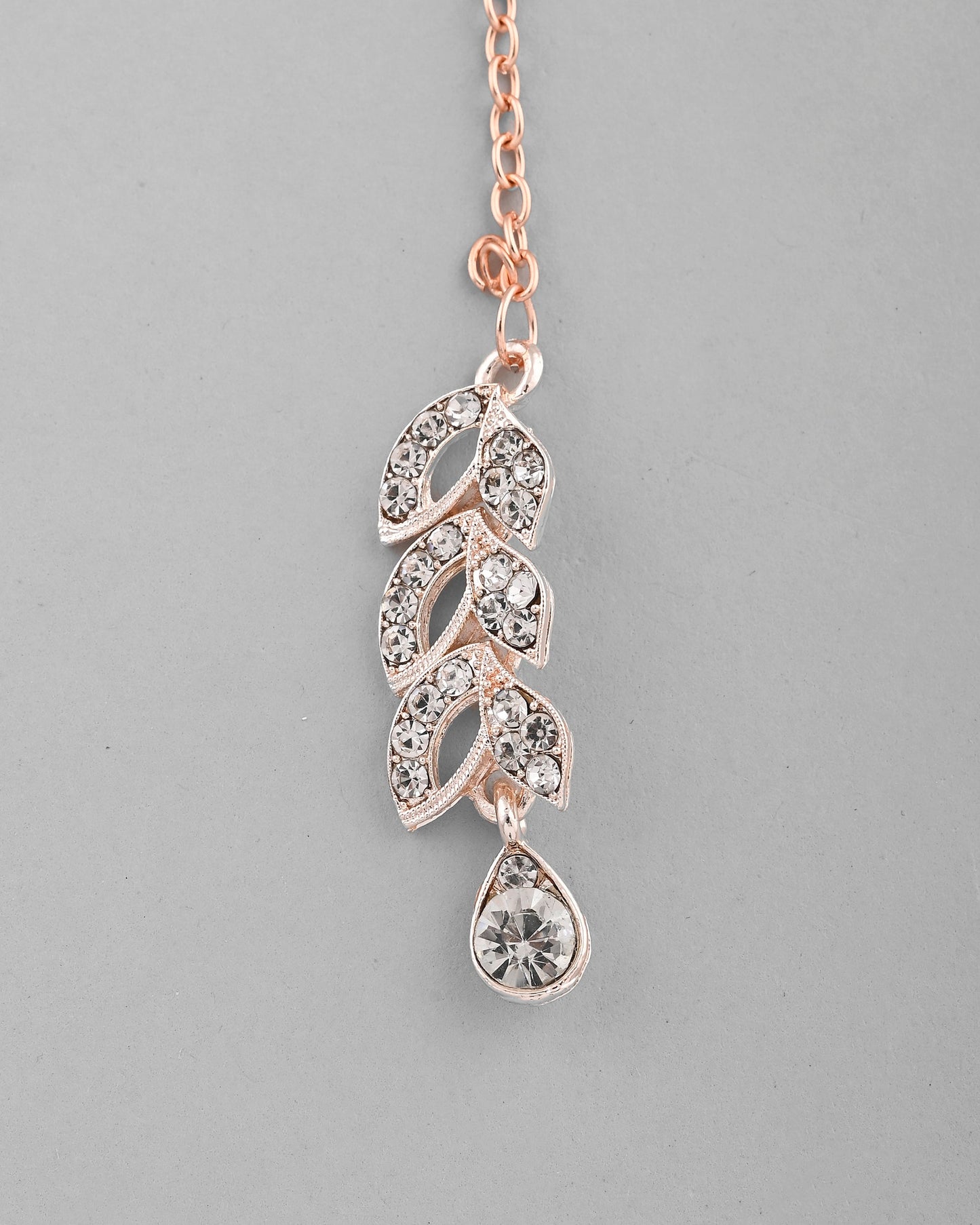 VOJ Gold-Polished CZ-Studded Jewellery Set With Mangtikka - Swadesiicart