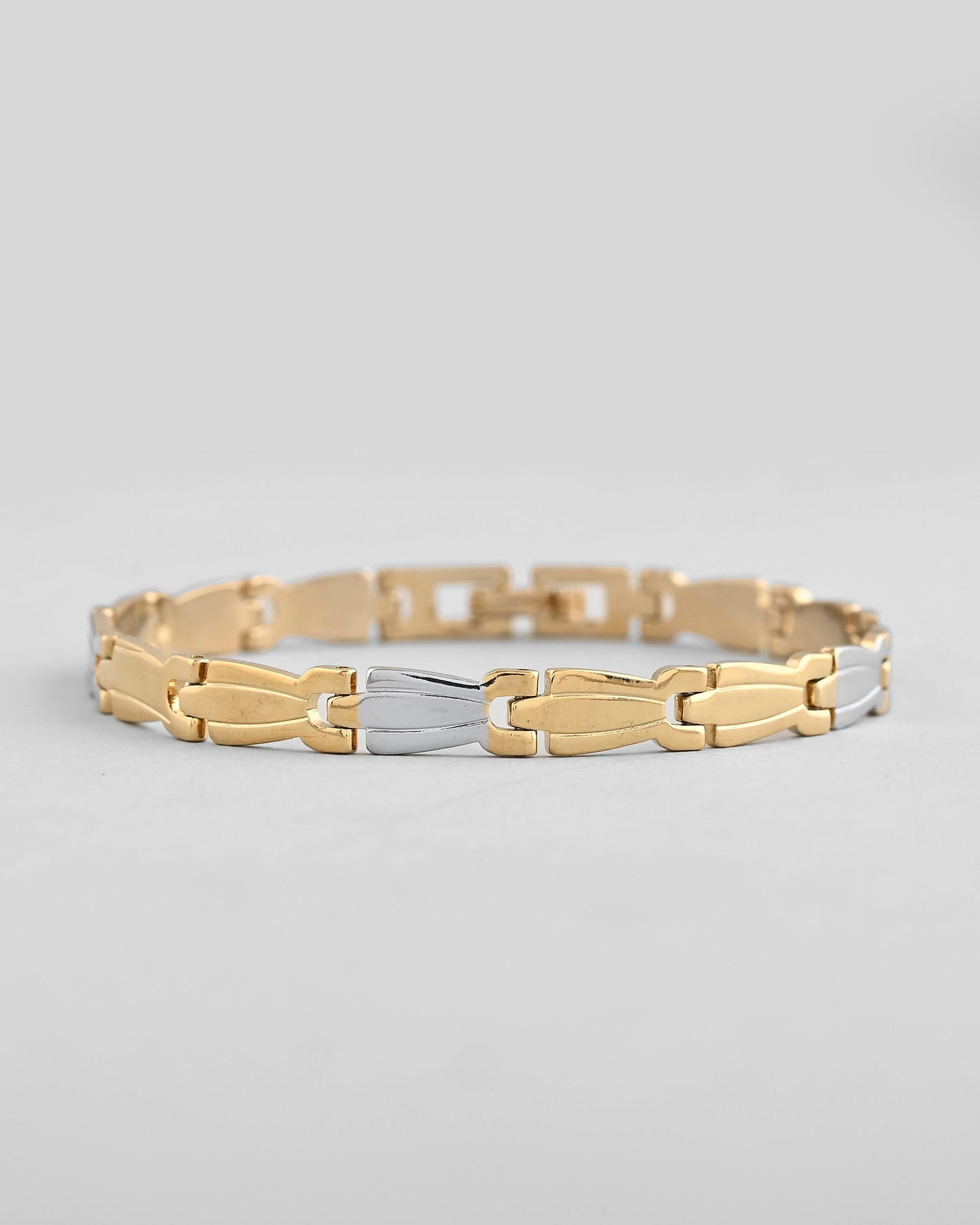 VOJ Gold and Silver Polished Designer Men Bracelet - Swadesiicart