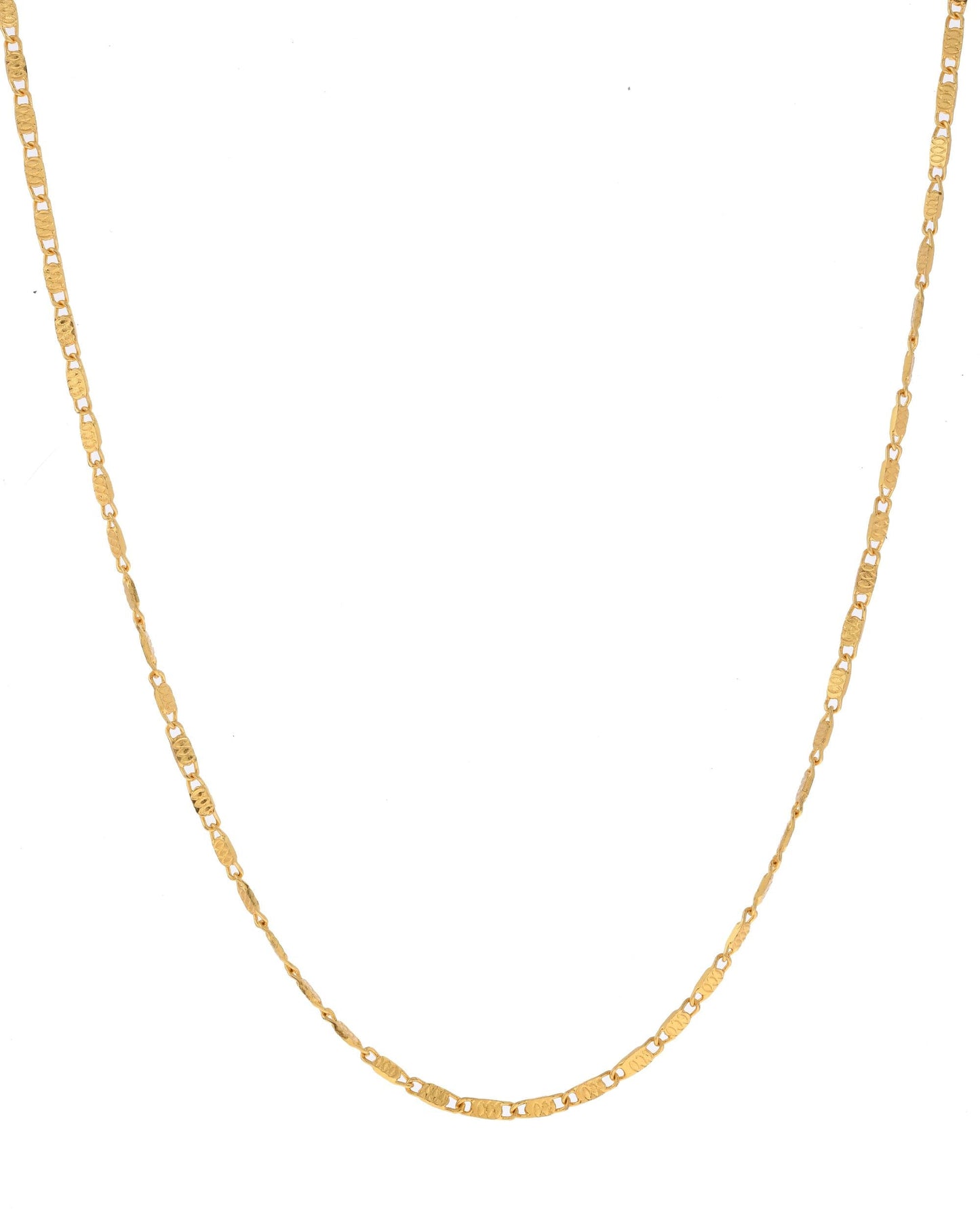 VOJ Gold-Polished Designer Biscuit Shaped Chain For Women - Swadesiicart