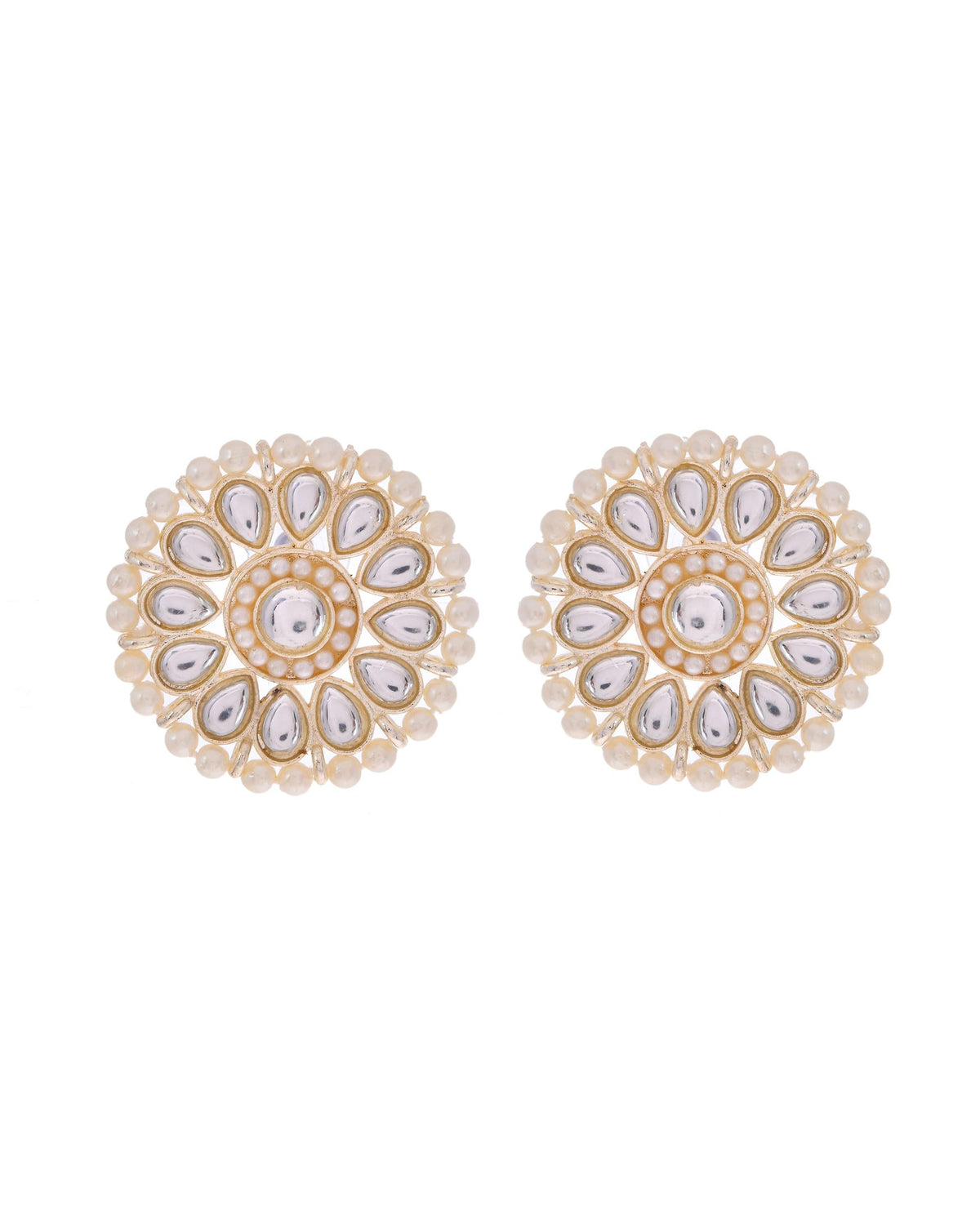 VOJ Gold-Polished Kundan Studded Choker Jewellery Set