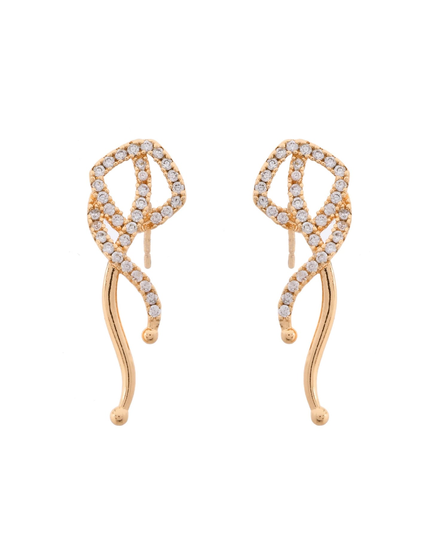 VOJ Ad Stone Studded Designer Gold-Polished Jewellery Set - Swadesiicart