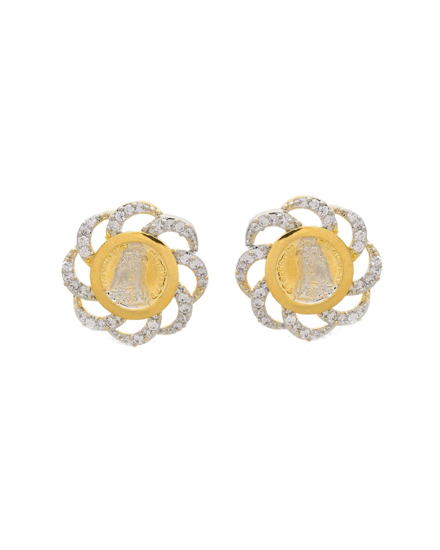VOJ Dual Toned Ad-Studded Coin Chain Set - Swadesiicart