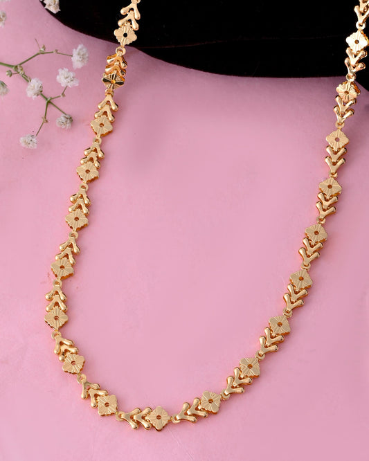 VOJ Gold-Polished Designer Square Women Chain | Swadesiicart